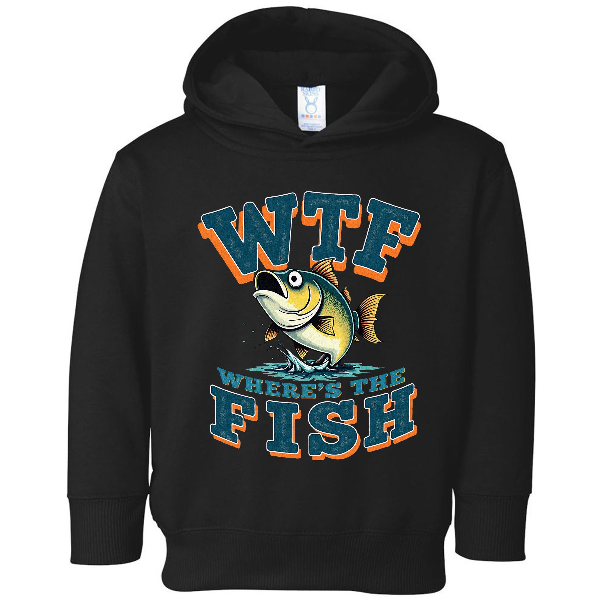 Wtf WhereS The Fish Funny Fishing Gifts Fathers Day Toddler Hoodie