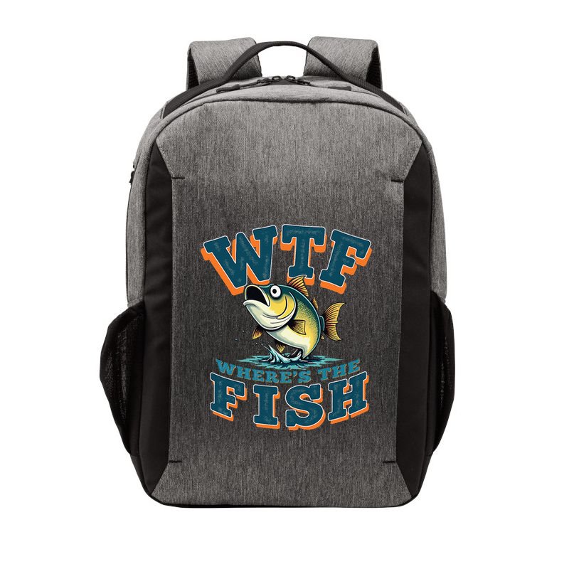 Wtf WhereS The Fish Funny Fishing Gifts Fathers Day Vector Backpack