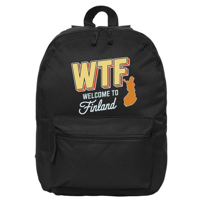 Wtf Welcome To Finland Scandinavia Map Funny 16 in Basic Backpack