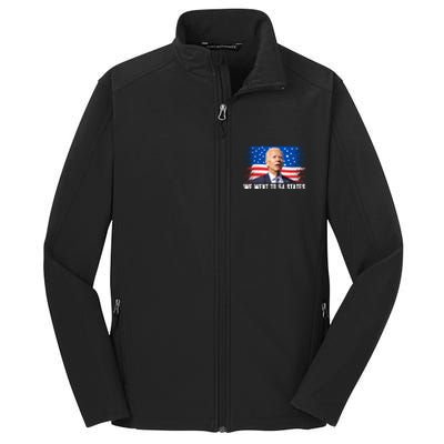 We Went To 54 States Confused Biden Funny Core Soft Shell Jacket