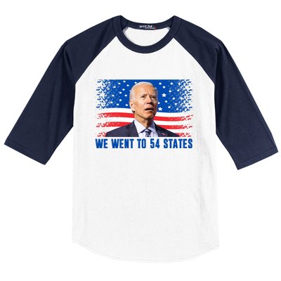 We Went To 54 States Confused Biden Funny Baseball Sleeve Shirt