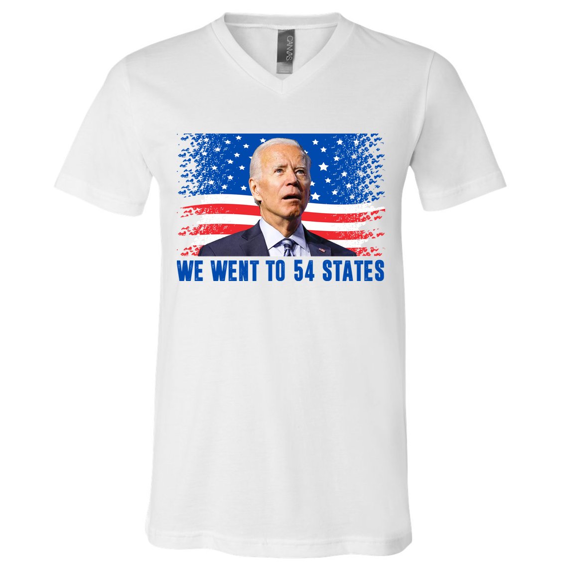 We Went To 54 States Confused Biden Funny V-Neck T-Shirt
