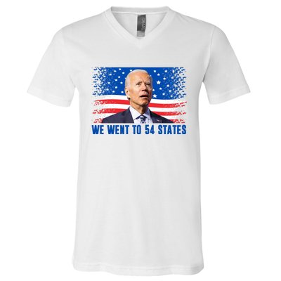 We Went To 54 States Confused Biden Funny V-Neck T-Shirt