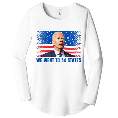 We Went To 54 States Confused Biden Funny Women's Perfect Tri Tunic Long Sleeve Shirt