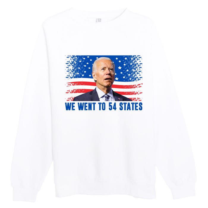 We Went To 54 States Confused Biden Funny Premium Crewneck Sweatshirt