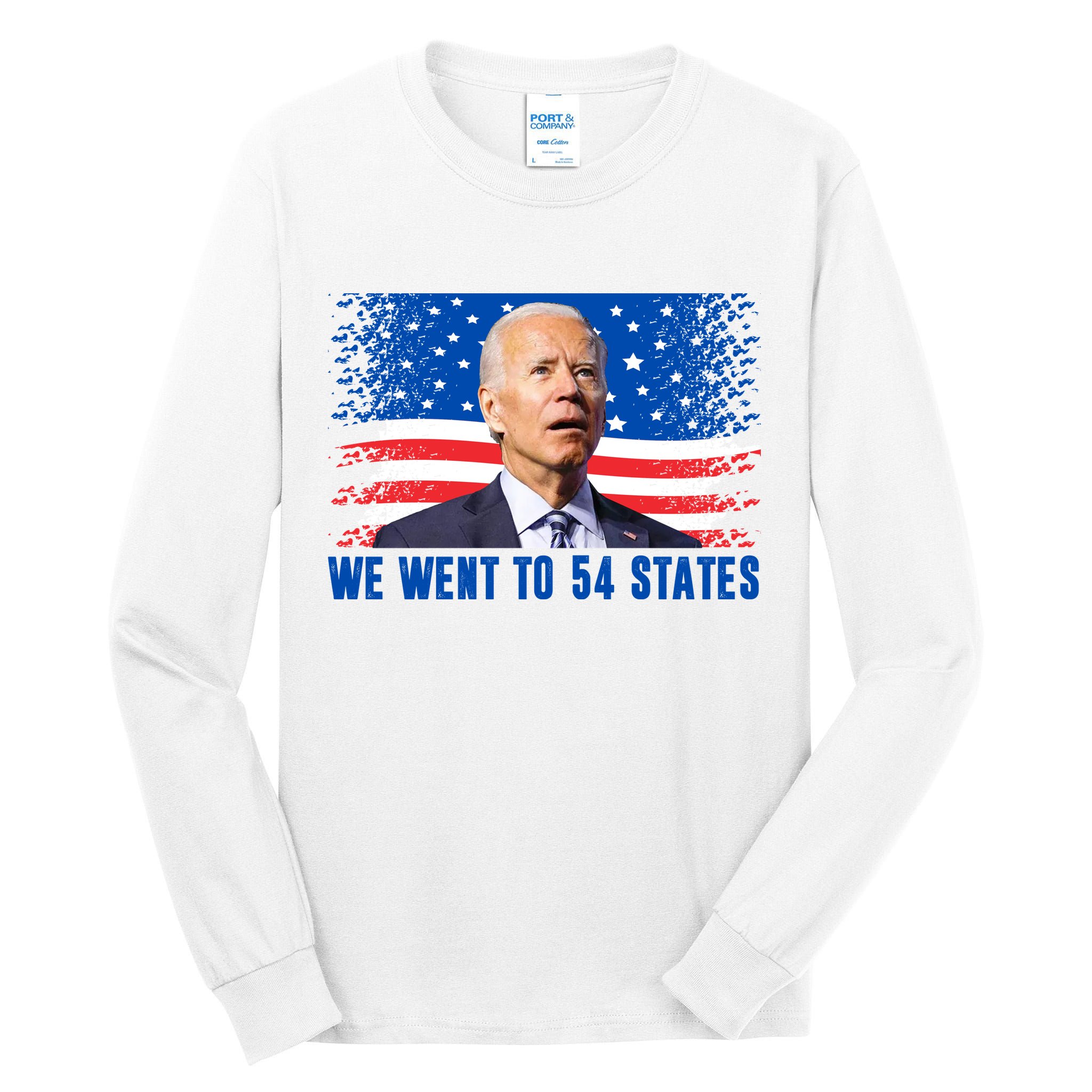 We Went To 54 States Confused Biden Funny Tall Long Sleeve T-Shirt