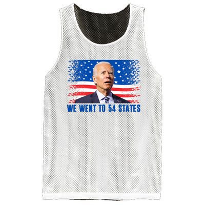 We Went To 54 States Confused Biden Funny Mesh Reversible Basketball Jersey Tank