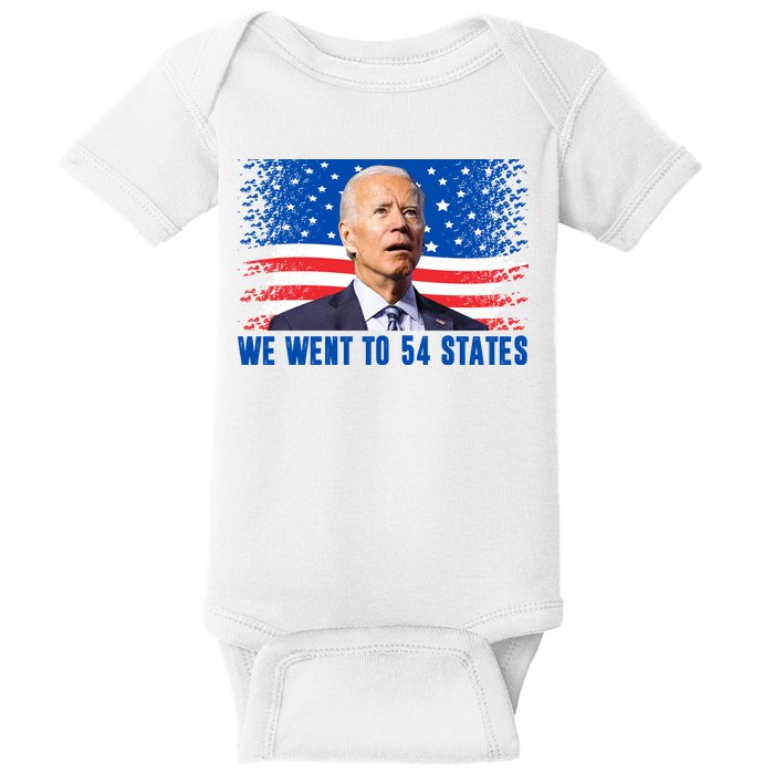 We Went To 54 States Confused Biden Funny Baby Bodysuit