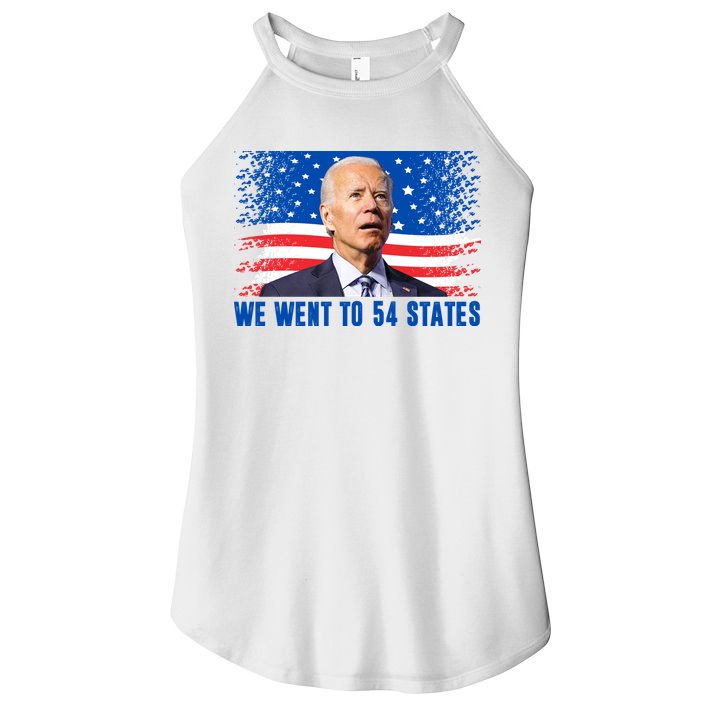 We Went To 54 States Confused Biden Funny Women's Perfect Tri Rocker Tank