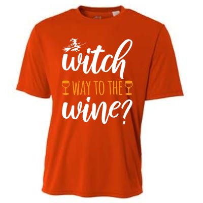 Witch Way To The Wine Halloween Funny Funny Gift Cooling Performance Crew T-Shirt