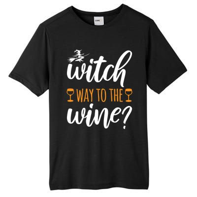 Witch Way To The Wine Halloween Funny Funny Gift Tall Fusion ChromaSoft Performance T-Shirt