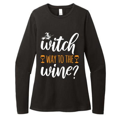 Witch Way To The Wine Halloween Funny Funny Gift Womens CVC Long Sleeve Shirt