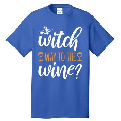 Witch Way To The Wine Halloween Funny Funny Gift Tall T-Shirt