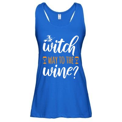 Witch Way To The Wine Halloween Funny Funny Gift Ladies Essential Flowy Tank