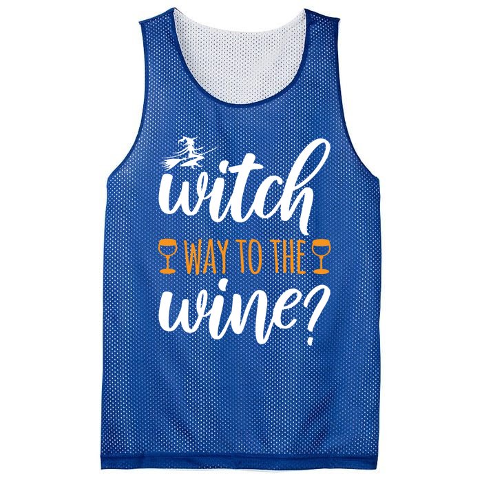 Witch Way To The Wine Halloween Funny Funny Gift Mesh Reversible Basketball Jersey Tank