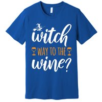 Witch Way To The Wine Halloween Funny Funny Gift Premium T-Shirt