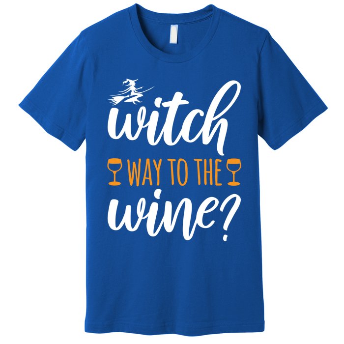 Witch Way To The Wine Halloween Funny Funny Gift Premium T-Shirt