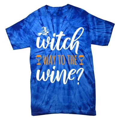 Witch Way To The Wine Halloween Funny Funny Gift Tie-Dye T-Shirt