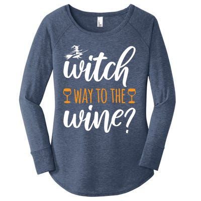 Witch Way To The Wine Halloween Funny Funny Gift Women's Perfect Tri Tunic Long Sleeve Shirt