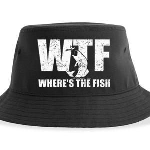 Wtf WhereS The Fish Funny Fishing Sustainable Bucket Hat