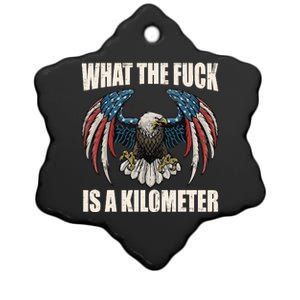 Wtf What The Fuck Is A Kilometer George Washington July 4th Ceramic Star Ornament