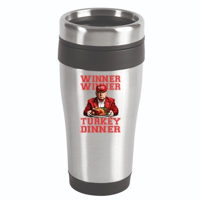 Winner Winner Turkey Dinner Humor Funny Trump Thanksgiving 16oz Travel Tumbler