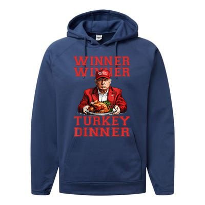 Winner Winner Turkey Dinner Humor Funny Trump Thanksgiving Performance Fleece Hoodie