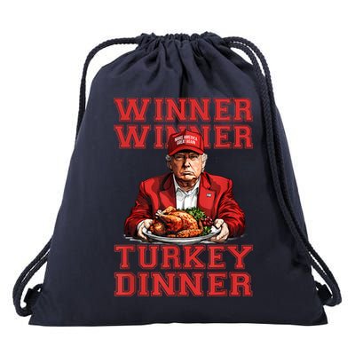 Winner Winner Turkey Dinner Humor Funny Trump Thanksgiving Drawstring Bag