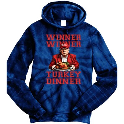 Winner Winner Turkey Dinner Humor Funny Trump Thanksgiving Tie Dye Hoodie