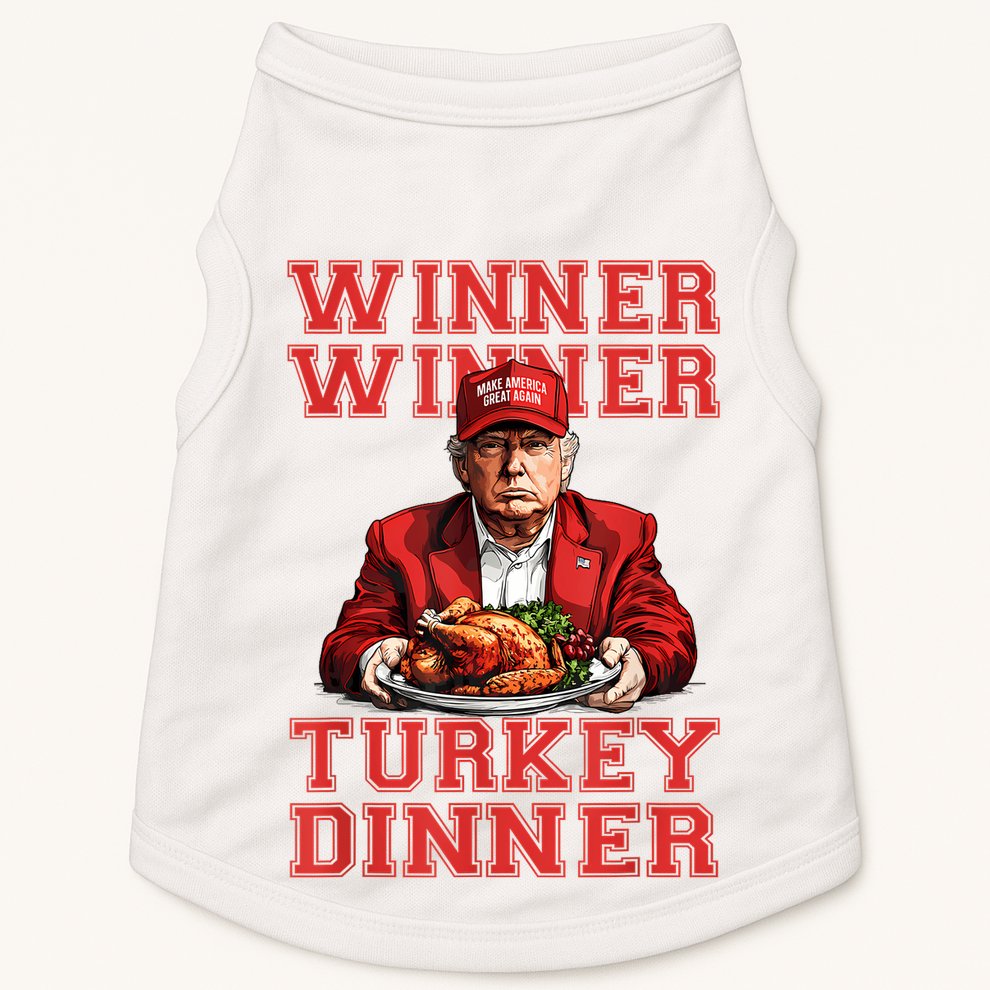 Winner Winner Turkey Dinner Humor Funny Trump Thanksgiving Doggie Tank