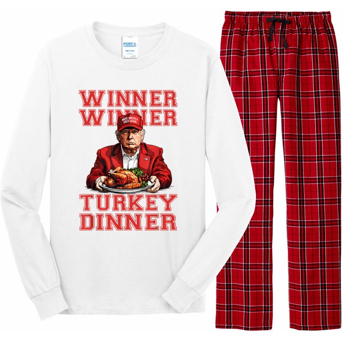 Winner Winner Turkey Dinner Humor Funny Trump Thanksgiving Long Sleeve Pajama Set