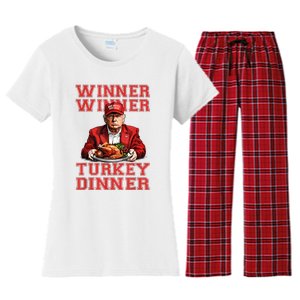 Winner Winner Turkey Dinner Humor Funny Trump Thanksgiving Women's Flannel Pajama Set