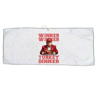Winner Winner Turkey Dinner Humor Funny Trump Thanksgiving Large Microfiber Waffle Golf Towel