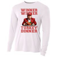 Winner Winner Turkey Dinner Humor Funny Trump Thanksgiving Cooling Performance Long Sleeve Crew