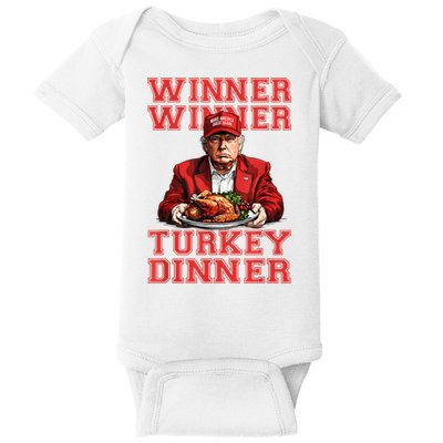 Winner Winner Turkey Dinner Humor Funny Trump Thanksgiving Baby Bodysuit