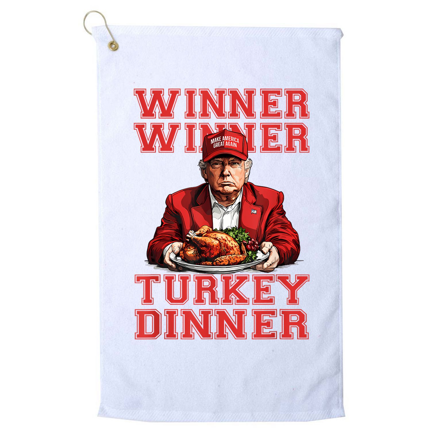 Winner Winner Turkey Dinner Humor Funny Trump Thanksgiving Golf Towel
