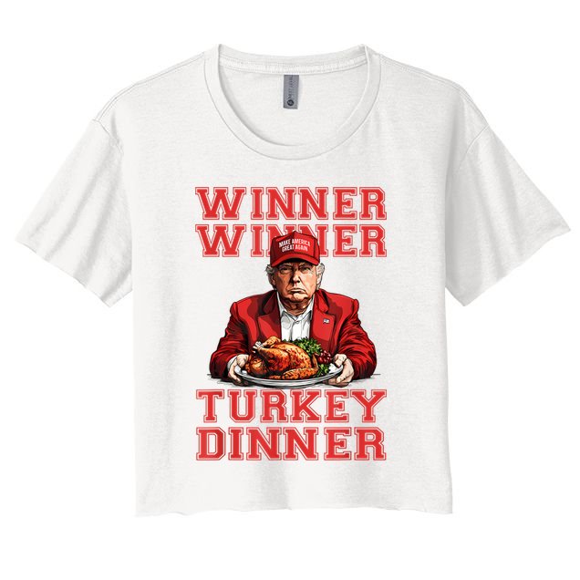 Winner Winner Turkey Dinner Humor Funny Trump Thanksgiving Crop Top