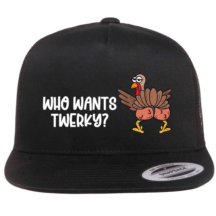 Who Wants Twerky Funny Thanksgiving Flatbill Hat