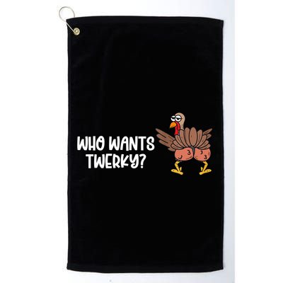Who Wants Twerky Funny Thanksgiving Golf Towel