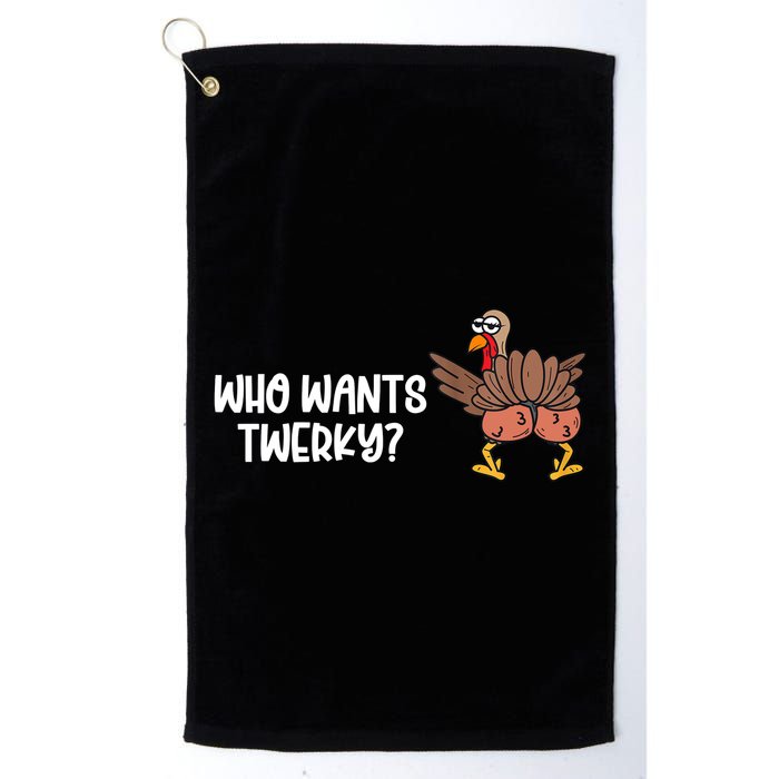 Who Wants Twerky Funny Thanksgiving Golf Towel