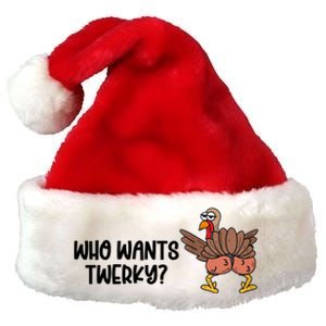 Who Wants Twerky Funny Thanksgiving Premium Christmas Santa Hat