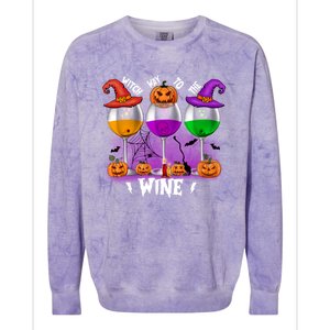 Witch Way To The Wine Halloween Funny Cute Gift Colorblast Crewneck Sweatshirt