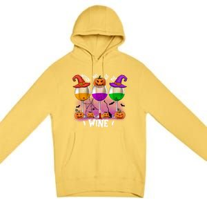 Witch Way To The Wine Halloween Funny Cute Gift Premium Pullover Hoodie