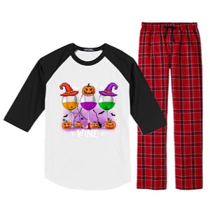 Witch Way To The Wine Halloween Funny Cute Gift Raglan Sleeve Pajama Set