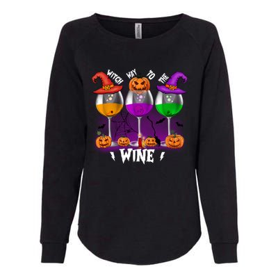 Witch Way To The Wine Halloween Funny Cute Gift Womens California Wash Sweatshirt