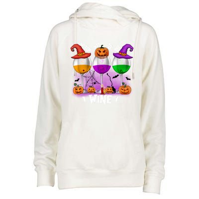 Witch Way To The Wine Halloween Funny Cute Gift Womens Funnel Neck Pullover Hood