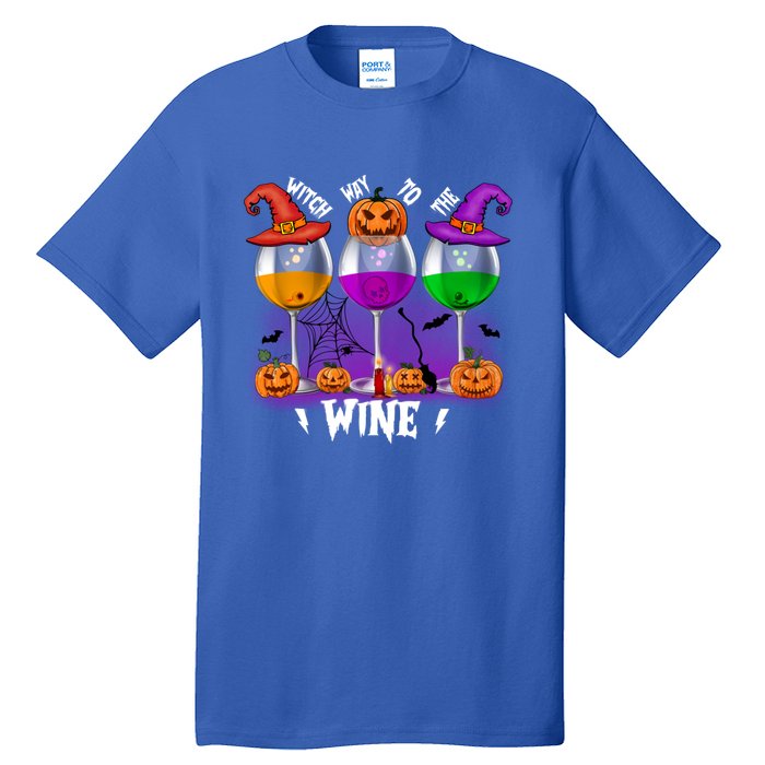 Witch Way To The Wine Halloween Funny Cute Gift Tall T-Shirt