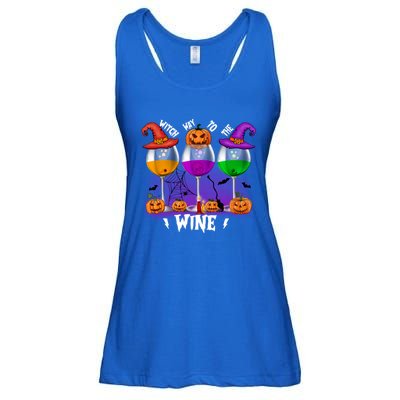 Witch Way To The Wine Halloween Funny Cute Gift Ladies Essential Flowy Tank