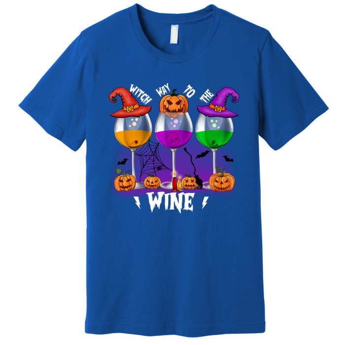 Witch Way To The Wine Halloween Funny Cute Gift Premium T-Shirt