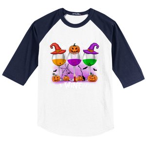 Witch Way To The Wine Halloween Funny Cute Gift Baseball Sleeve Shirt